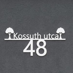 Egyedi házszámtábla fákkal - Meska.hu