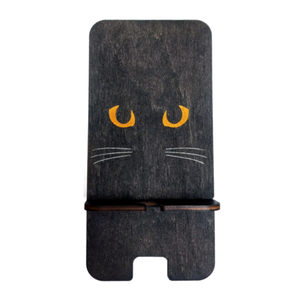 Prémium asztali telefontartó macskaszemes mintával, ébenfekete színben, Otthon & Életmód, Tárolás & Rendszerezés, Íróasztali tároló, Gravírozás, pirográfia, MESKA