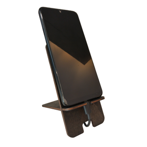 Prémium asztali telefontartó macskaszemes mintával, ébenfekete színben - otthon & életmód - tárolás & rendszerezés - íróasztali tároló - Meska.hu