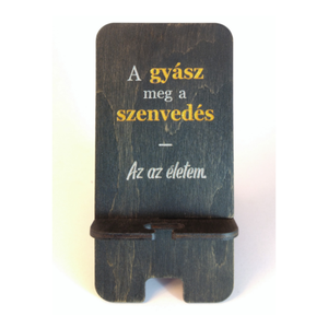 Prémium asztali telefontartó Gyász meg a szenvedés, ébenfekete színben, Otthon & Életmód, Tárolás & Rendszerezés, Íróasztali tároló, Gravírozás, pirográfia, MESKA