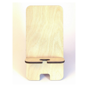 Asztali telefontartó - natúr, csiszolt nyírfa, Otthon & Életmód, Tárolás & Rendszerezés, Íróasztali tároló, Gravírozás, pirográfia, MESKA