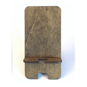 Asztali telefontartó geometriai mintával, paliszander színben - Meska.hu