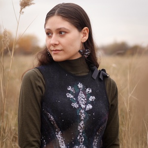 Csillagpor nemez mellény , Ruha & Divat, Női ruha, Mellény, Nemezelés, MESKA