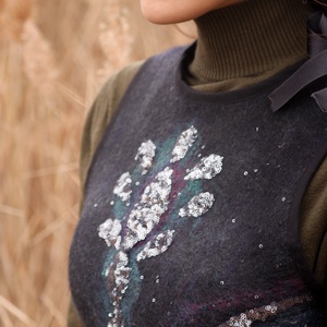 Csillagpor nemez mellény  - ruha & divat - női ruha - mellény - Meska.hu