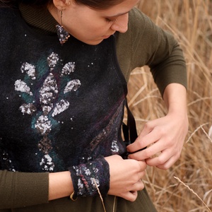 Csillagpor nemez mellény  - ruha & divat - női ruha - mellény - Meska.hu