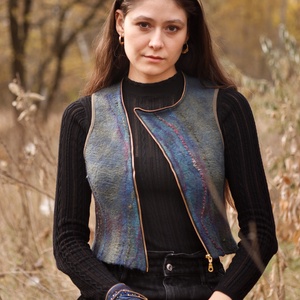 Aranyló cipzár, Ruha & Divat, Női ruha, Mellény, Nemezelés, MESKA