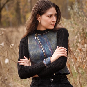 Aranyló cipzár - ruha & divat - női ruha - mellény - Meska.hu