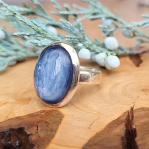 925 sterling ezüst Kianit gyűrű - ékszer - gyűrű - kerek gyűrű - Meska.hu