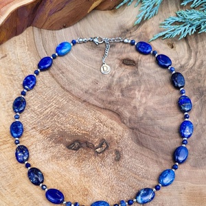 Deep Blue Lapis Lazuli karkötő, Ékszer, Nyaklánc, Gyöngyös nyaklánc, Ékszerkészítés, MESKA