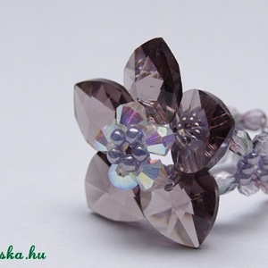 Virágos Swarovski gyöngy gyűrű - Meska.hu