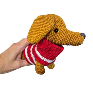 Tacskó pulóverben, Játék & Sport, Plüssállat & Játékfigura, Kutya, Horgolás, MESKA