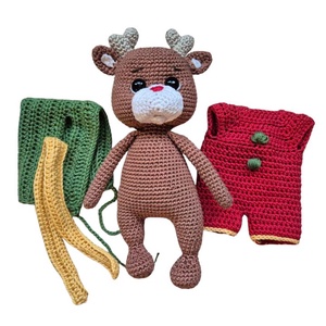 Szarvasbébi - öltöztethető, horgolt játék -  - Meska.hu
