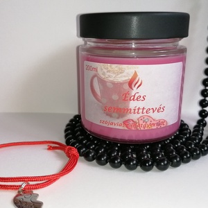 Édes semmittevés - szójaviasz illatgyertya 200ml - ajándék karkötővel - otthon & életmód - gyertya, illat, aroma - gyertya - Meska.hu