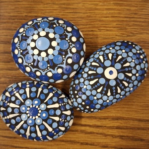 Mandalakő hármas, Művészet, Festmény, Akril, Festett tárgyak, MESKA