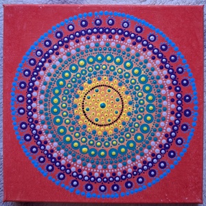 Vidám nap - 20x20-as mandala falikép - Meska.hu