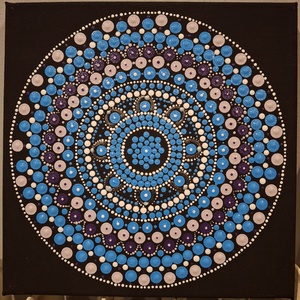 Kék gondolatok - 20x20 cm-es mandala falikép - Meska.hu