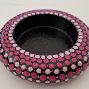 Pink-magenta mandala mécsestartó - Meska.hu
