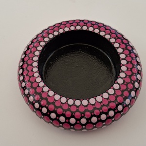Pink-magenta mandala mécsestartó - otthon & életmód - gyertya, illat, aroma - mécses és mécsestartó - Meska.hu