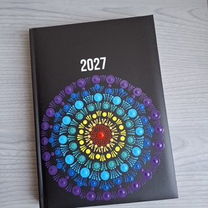 Mandala mintás 2027 Határidő-napló � Kézzel festett egyedi napló, ajándék nőknek - otthon & életmód - papír, írószer - jegyzetfüzet & napló - Meska.hu
