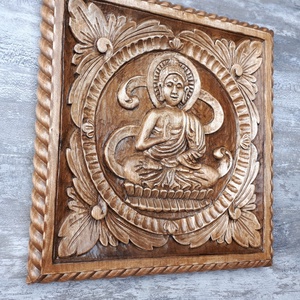 buddhakép buddhaszobor keletifaragás fafaragás zenkép faragott dísz feng shui zenbuddha tibetikép tibetidísz indiaidísz - otthon & életmód - dekoráció - kép & falikép - fából készült kép - Meska.hu