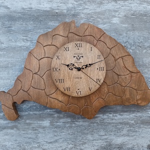 óra faóra falióra egyedióra nagymagyarország patrióta nemzeti angyalos cimer szentkorona erdélyi faragott óra trianon - Meska.hu