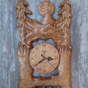 szarvasóra vadászóra vadászajándék óra faóra falióra esküvőiajándék faragottóra egyedióra - otthon & életmód - dekoráció - fali és függő dekoráció - falióra & óra - Meska.hu