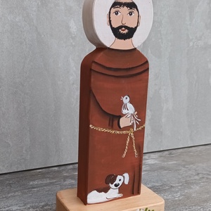 szent ferenc katolikus egyház assisi középkori festmény szobor szertartás kegytárgy ferencesrend fafaragás bútorfestés s - otthon & életmód - dekoráció - asztal és polc dekoráció - asztaldísz - Meska.hu