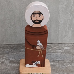 szent ferenc katolikus egyház assisi középkori festmény szobor szertartás kegytárgy ferencesrend fafaragás bútorfestés s - otthon & életmód - dekoráció - asztal és polc dekoráció - asztaldísz - Meska.hu