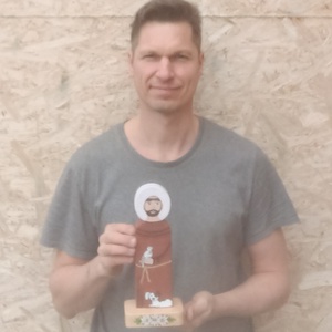 szent ferenc katolikus egyház assisi középkori festmény szobor szertartás kegytárgy ferencesrend fafaragás bútorfestés s - otthon & életmód - dekoráció - asztal és polc dekoráció - asztaldísz - Meska.hu