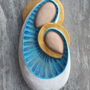 Máriakép Szűzmária kisjézus egyházi katolikus Krisztuskép Máriafaragás Mária a kisdeddel Máriafestmény Máriaszobor Jézus, Otthon & Életmód, Dekoráció, Kép & Falikép, Fából készült kép, , MESKA