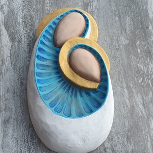 Máriakép Szűzmária kisjézus egyházi katolikus Krisztuskép Máriafaragás Mária a kisdeddel Máriafestmény Máriaszobor Jézus - otthon & életmód - dekoráció - kép & falikép - fából készült kép - Meska.hu