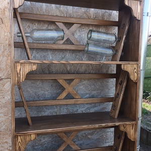 bortartó szőlőfaragás borosajándék borászat szőlő szőlőminta faszőlő szőlőóra óra faóra falióra borállvány faragott disz - otthon & életmód - konyhafelszerelés, tálalás - tálalás - bortartó - Meska.hu