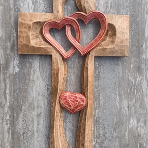 kereszt fakereszt egyedi kereszt kereszténydísz falikereszt korpusz fali feszület festett krisztuskereszt rózsakereszt, Otthon & Életmód, Vallás, Kereszt, Famegmunkálás, MESKA