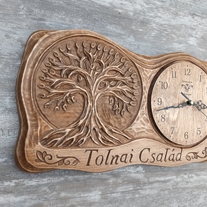  family életfaóra életfa falióra családióra faóra faragott óra lakásdísz díszóra ajándéktárgy egyedióra falevél - otthon & életmód - dekoráció - fali és függő dekoráció - falióra & óra - Meska.hu