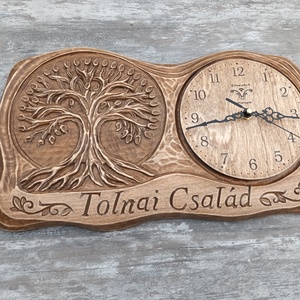  family életfaóra életfa falióra családióra faóra faragott óra lakásdísz díszóra ajándéktárgy egyedióra falevél - otthon & életmód - dekoráció - fali és függő dekoráció - falióra & óra - Meska.hu