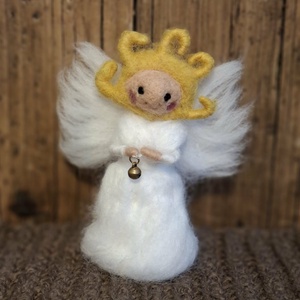 Nemez angyal csengettyűvel, Otthon & Életmód, Dekoráció, Dísztárgy, Nemezelés, MESKA