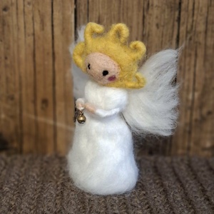 Nemez angyal csengettyűvel - otthon & életmód - dekoráció - dísztárgy - Meska.hu