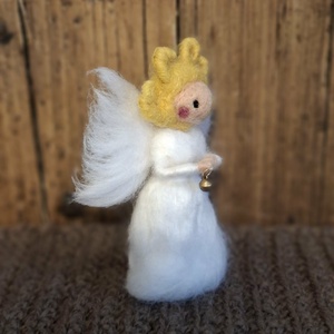 Nemez angyal csengettyűvel - otthon & életmód - dekoráció - dísztárgy - Meska.hu