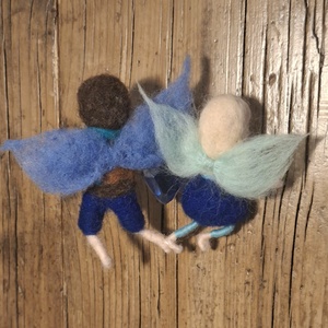 Tündérpár szív alakú üvegkristály napfogóval - otthon & életmód - dekoráció - manók - Meska.hu