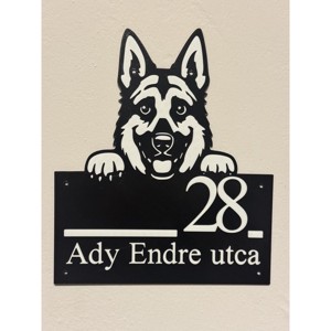 3D Nyomtatott Minimalista Németjuhász Házszámtábla - Meska.hu