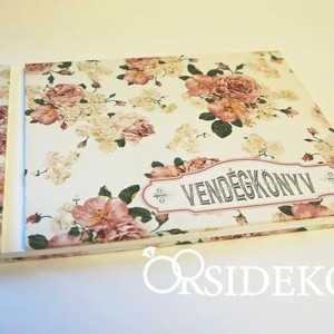 Romantikus vintage vendégkönyv - esküvő - emlék & ajándék - vendégkönyv - Meska.hu