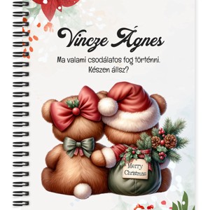 Személyre szabható - Karácsonyi Teddy maci - együtt (tábla) mintás A6-os füzet, Otthon & Életmód, Papír, írószer, Jegyzetfüzet & Napló, , MESKA
