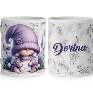 Névvel kérhető - Cuki levendulás manólány levéllel mintás bögre, Otthon & Életmód, Konyhafelszerelés, tálalás, Tálalás, Bögre & Csésze, , MESKA