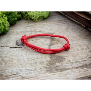 Kabbala védelmező vörös paracord bébi karkötő - ékszer - karkötő - fonott karkötő - Meska.hu