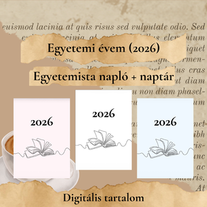Egyetemi évem (2026) - naptár + napló egyetemistáknak, Otthon & Életmód, Papír, írószer, Naptár & Tervező, Fotó, grafika, rajz, illusztráció, MESKA