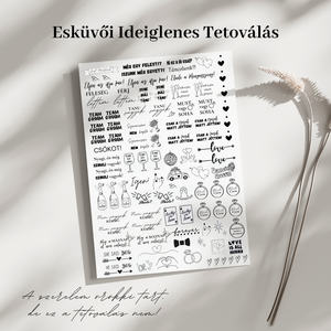 Lemosható tetoválások esküvőre / 80+ darabos ív - esküvő - esküvői szett - Meska.hu