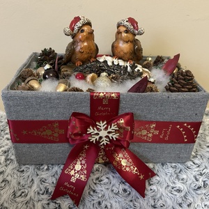 Karácsonyi madárkás asztali dísz - karácsony - karácsonyi lakásdekoráció - karácsonyi lakásdíszek - Meska.hu