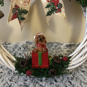 Karácsonyi kutyusos kopogtató, Karácsony, Karácsonyi lakásdekoráció, Karácsonyi lakásdíszek, Mindenmás, MESKA