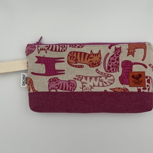 Pipere táska cicákkal - rózsaszín, narancs logóval - táska & tok - neszesszer - Meska.hu