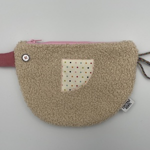 Kacsa haver pipere táska - tört fehér buklé/rózsaszín kord - táska & tok - neszesszer - Meska.hu